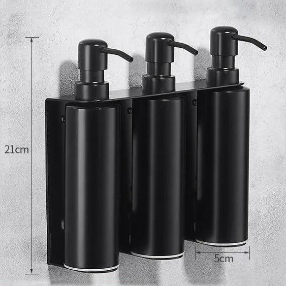 Black Liquid Soap Dispenser Shampoo Hotel Bathroom Wall