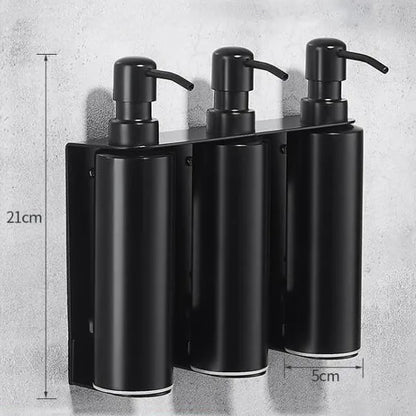 Black Liquid Soap Dispenser Shampoo Hotel Bathroom Wall