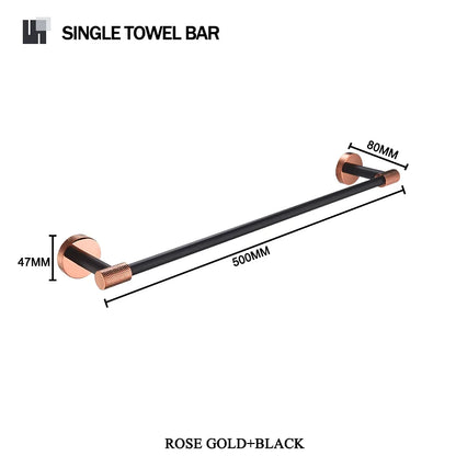 Rose Gold &Black Wall Mount Shelf Toilet Bath