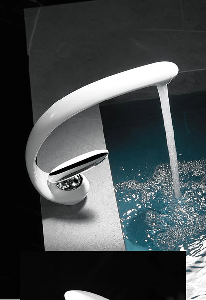 Creative Bathroom Sink Faucet Tap White Brass Wash