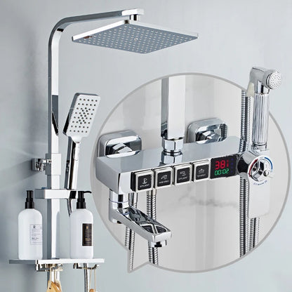 Luxury Cold Digital Bathroom Shower System Thermostatic Brass