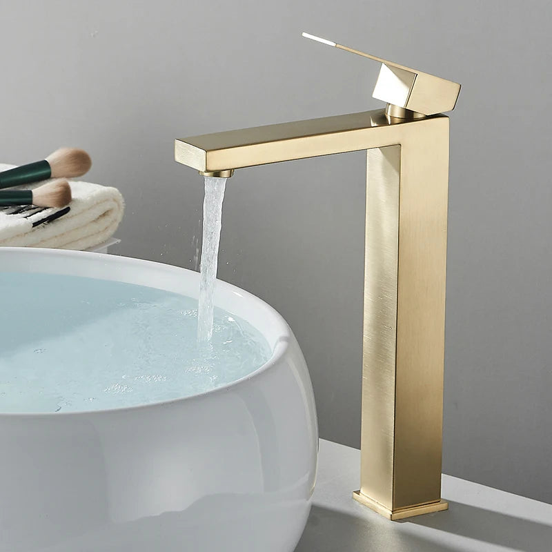 Stainless Steel Bathroom Faucet Deck Mount Basin Sink
