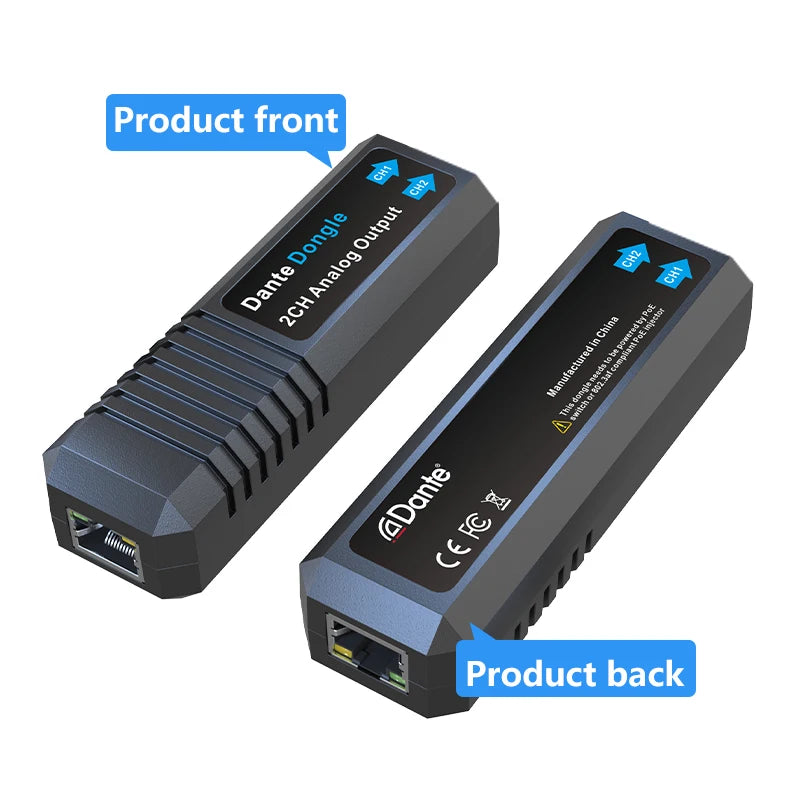 Dante Input Dongle Converter 2-Channel Analog Output Independent