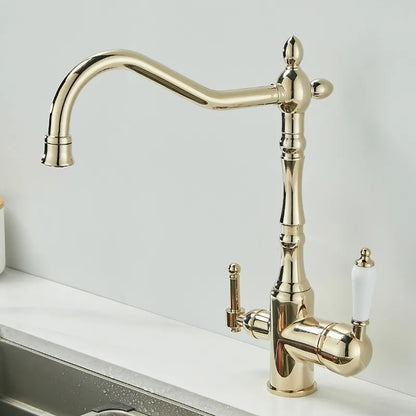 Antique Waterfilter Tap Faucet Gold Mixer Drinking Purify