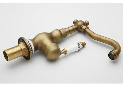 Bathroom Sink Faucet Antique Bronze Vessel Basin Faucet