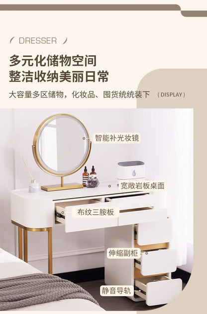 White Modern Vanity Table Living Room Makeup Vanity