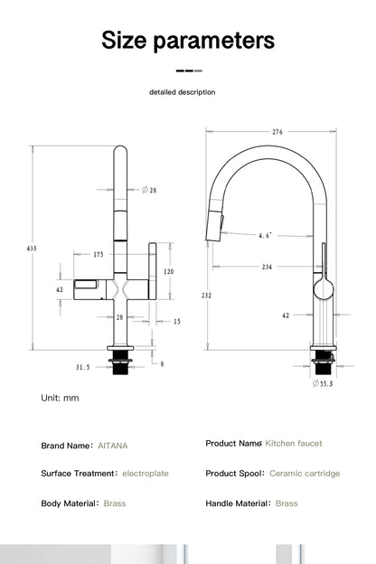 Light Luxury Gun Gray Brass Faucet Digital Display