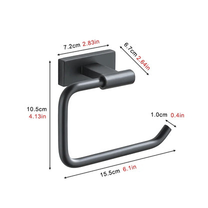 Black Stainless Steel Toilet Paper Holder Wall Mounted