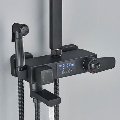 Bath Thermostatic Digital Display Shower Faucet Rain Shower