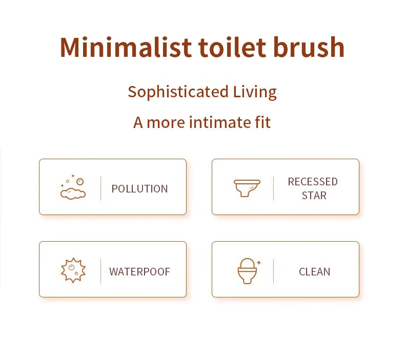 Bathroom Toilet Brush Holder Wall Mounted Cleaning No
