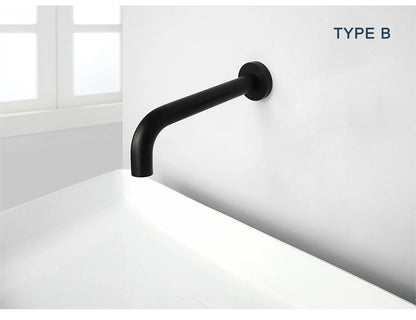 Brass Brushed Gold Mixer Faucet Wall-Mounted Round Square