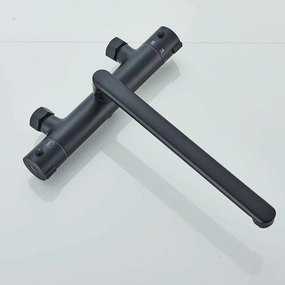 Thermostatic Shower Faucet Bathroom Black Mixertap Thermostat