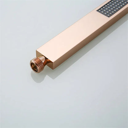 Tuqiu Bathroom Shower Rose Gold Square Rainfall Shower