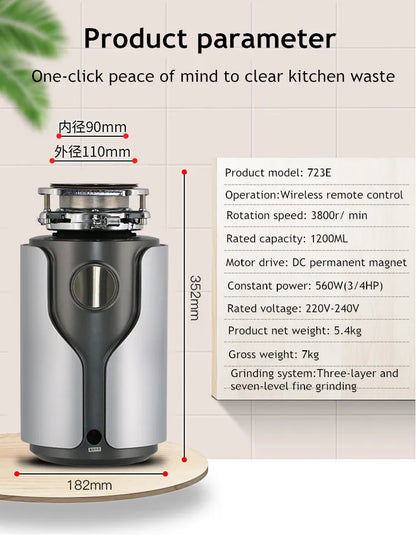 Super Quiet Sink Garbage Disposal Food Waste Disposer