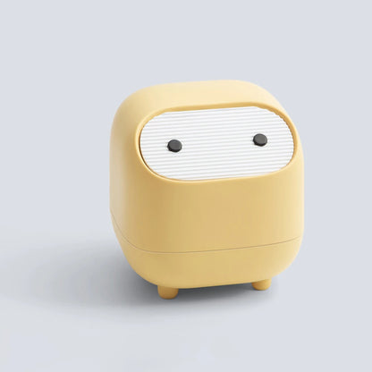 Mini Trash Can Lid Cute Ninja Desktop Trash