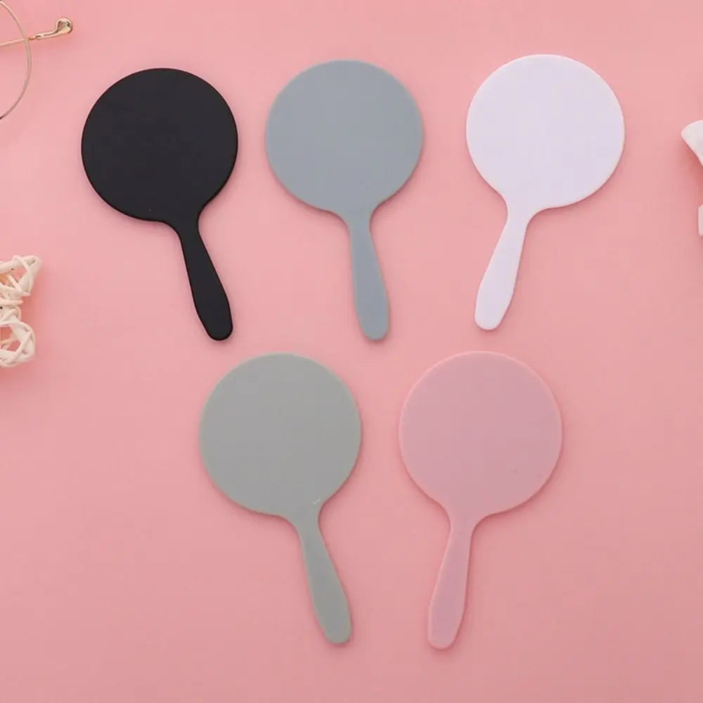 1pc Makeup Mirror Durable Handle Handheld Mirror Anti-Fall