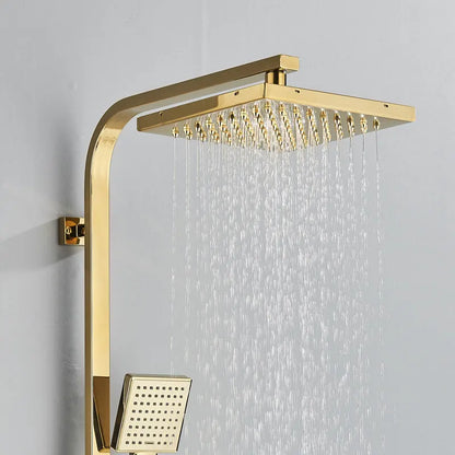 Golden Shower Faucet Rainfall 3/4-Way Bathtub Tap Bathroom