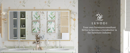 Led Bathroom Vanity Mirror Gold Frame Front Lighted