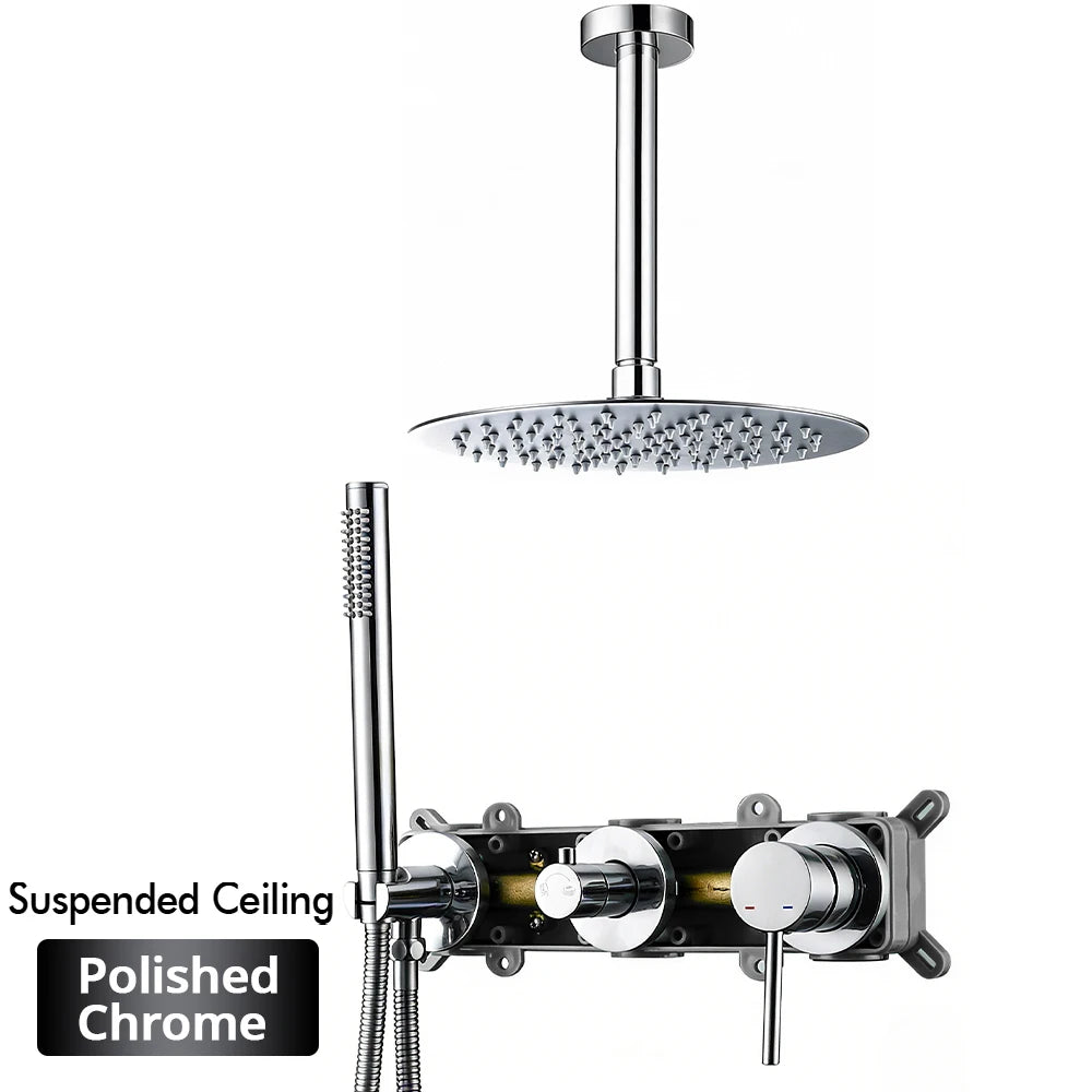 Gunmetal Shower Faucet 8-16 Wall Mounted Concealed Control