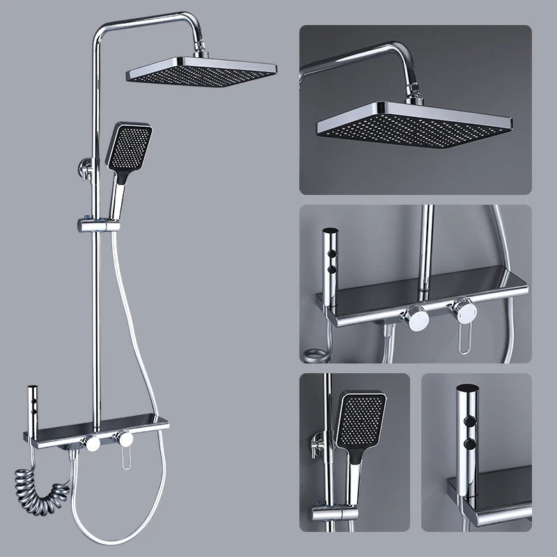Vgx Luxury Chrome Shower System Four-Function Bathroom Shower