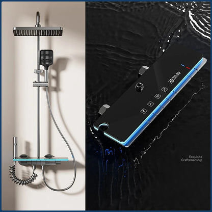 Grey Four Mode Shower System Intelligent Digital Bathroom