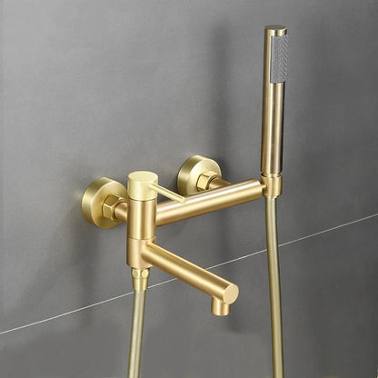 Bathtub Shower Faucet Brass Handle Waterfall Spout Wall