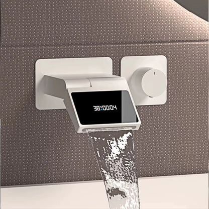 Intelligent Black Brass Bathroom Faucet Led Digital Display