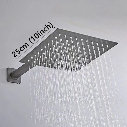 Gray Hidden Shower System Concealed Rainfall Bathroom Shower
