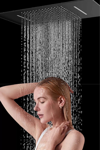 Luxury Gun Gray Brass Shower System Ceiling Design