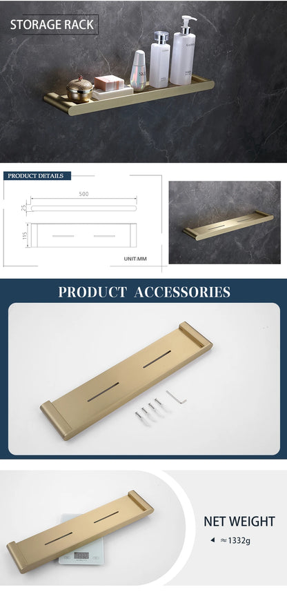 Brushed Gold Bathroom Toilet Brush Holder Toilet Paper