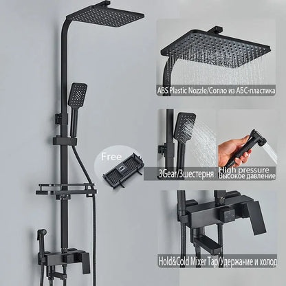 Black Shower Faucet Ways Showers Faucet Systems Adjustable