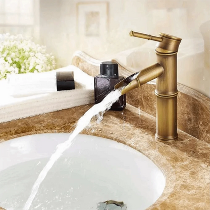 Brass Bamboo Shape Faucet Deck Mounted Cold Water