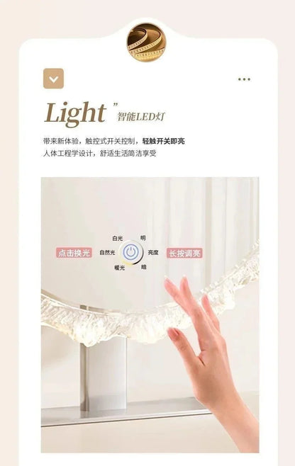43x50cm Smart Led Sunflower Vanity Makeup Mirror Desktop