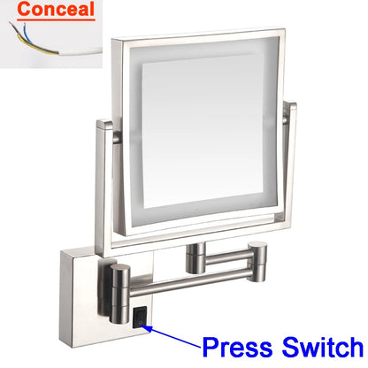 Led Bathroom Mirror 3x Magnifying Dual Arm Extendable