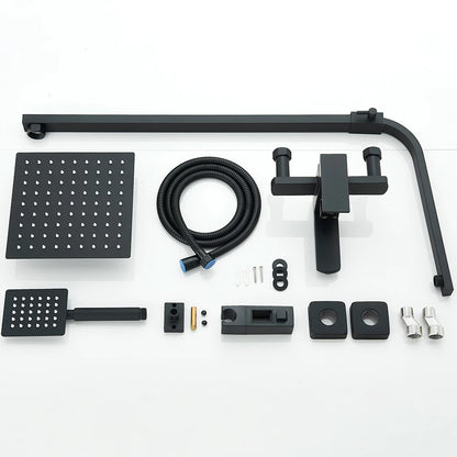 Black Luxury Bathroom Shower Faucet Wall Mounted Swivel