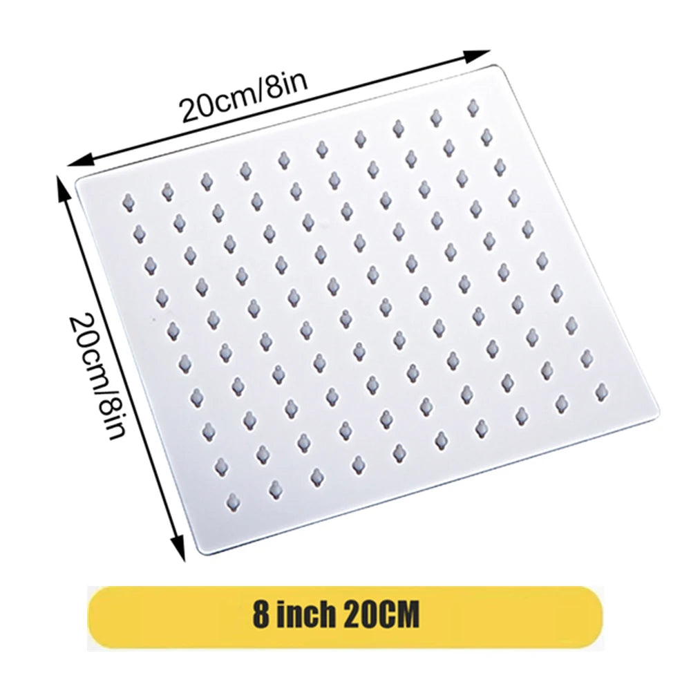 Rainfall High Pressure Shower Head 12/10/8 Inch Stainless