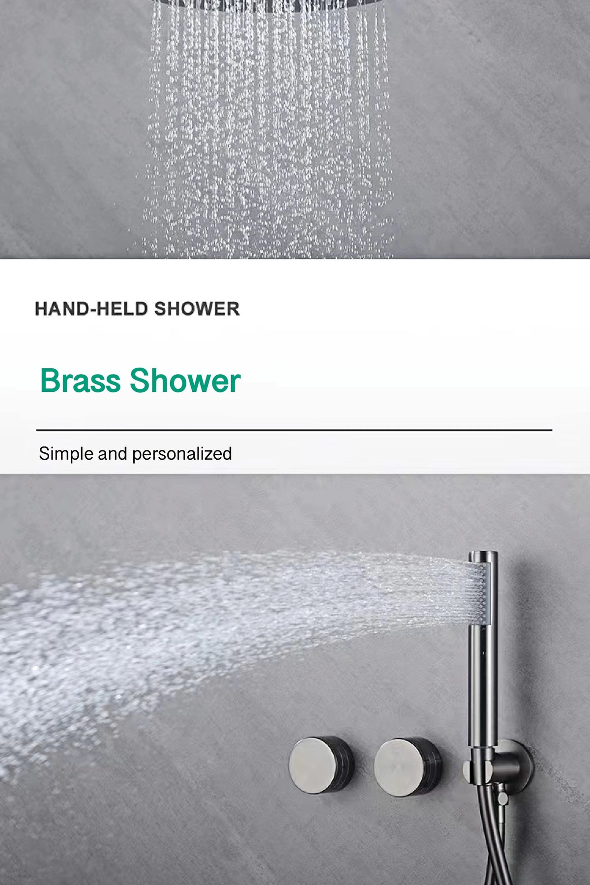 Luxury Gun Gray Brass Bathroom Shower System Concealed