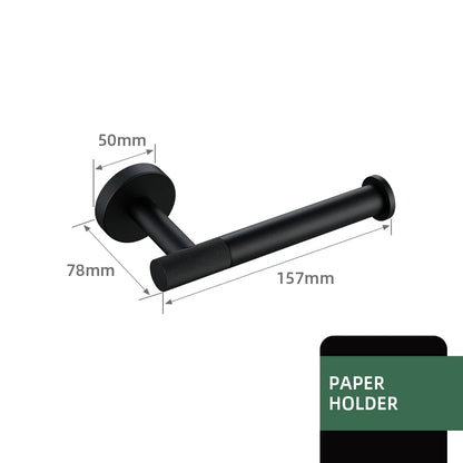 Matte Black Bathroom Brass Knurled Kit Paper Holder