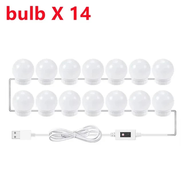 Usb Tri-Color Dimming Hollywood Mirror Headlamp Mirror Lamp