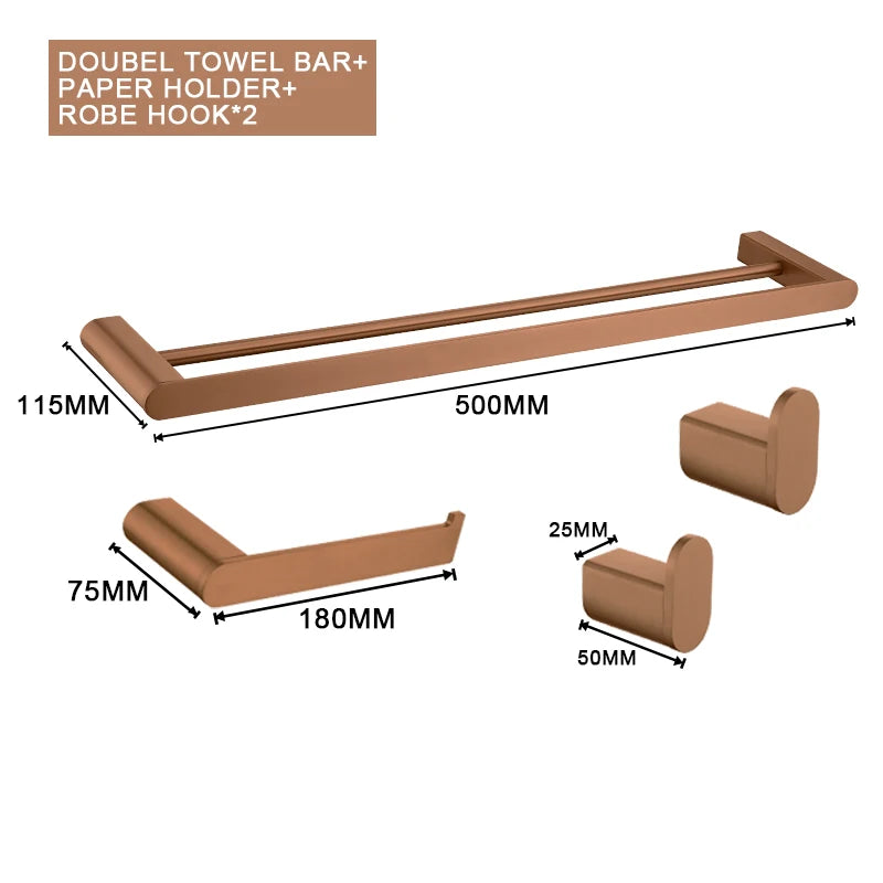 Brushed Rose Gold Wall Mount Shelf Toilet Bath