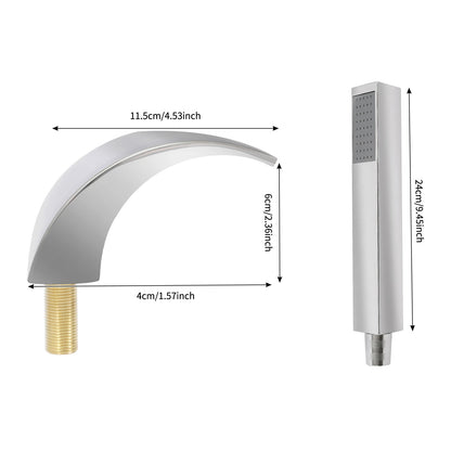 Silver Modern Bathroom Waterfall Faucet Wide Spout Anti-Splash