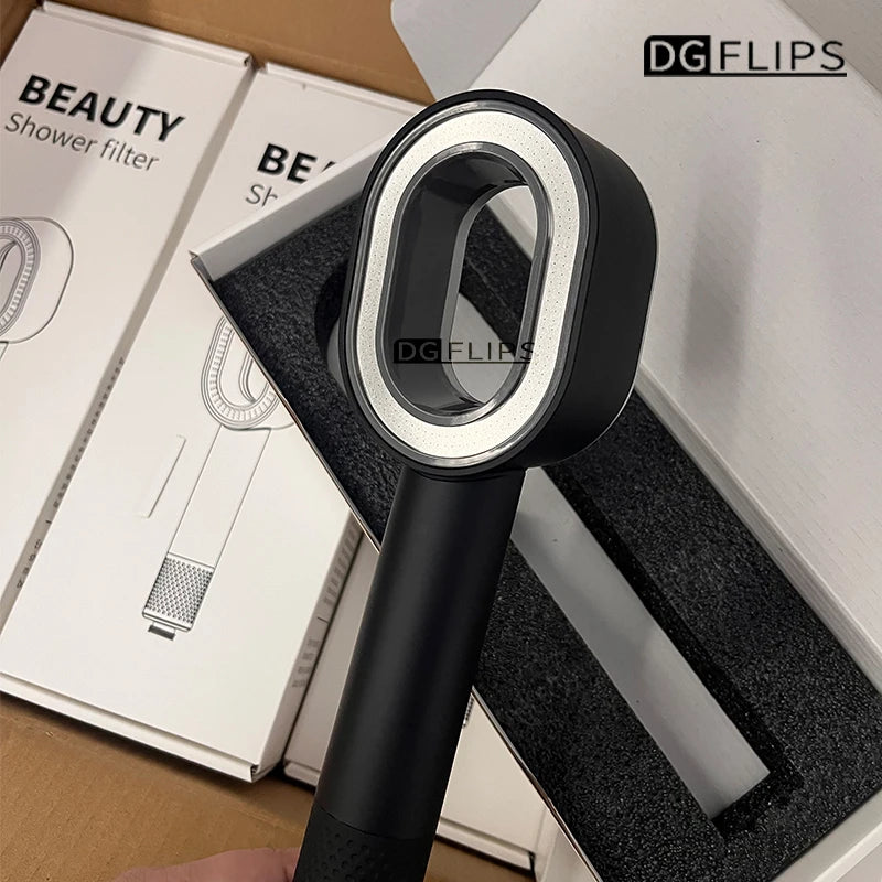 Filter Shower Head Beauty High Pressure Black Hand