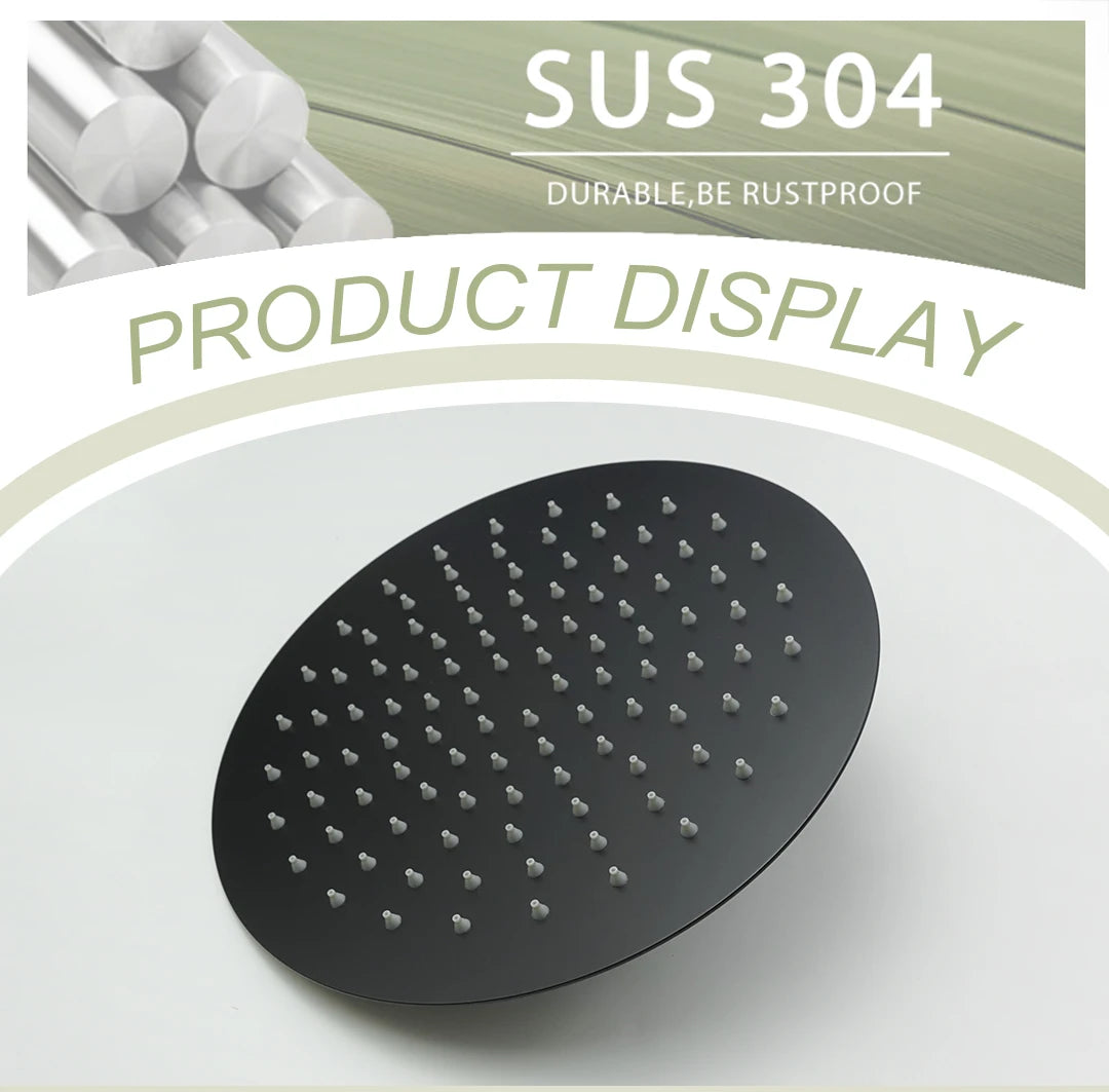 Round Stainless Steel Slim 8/10/12 Inch Large Rain