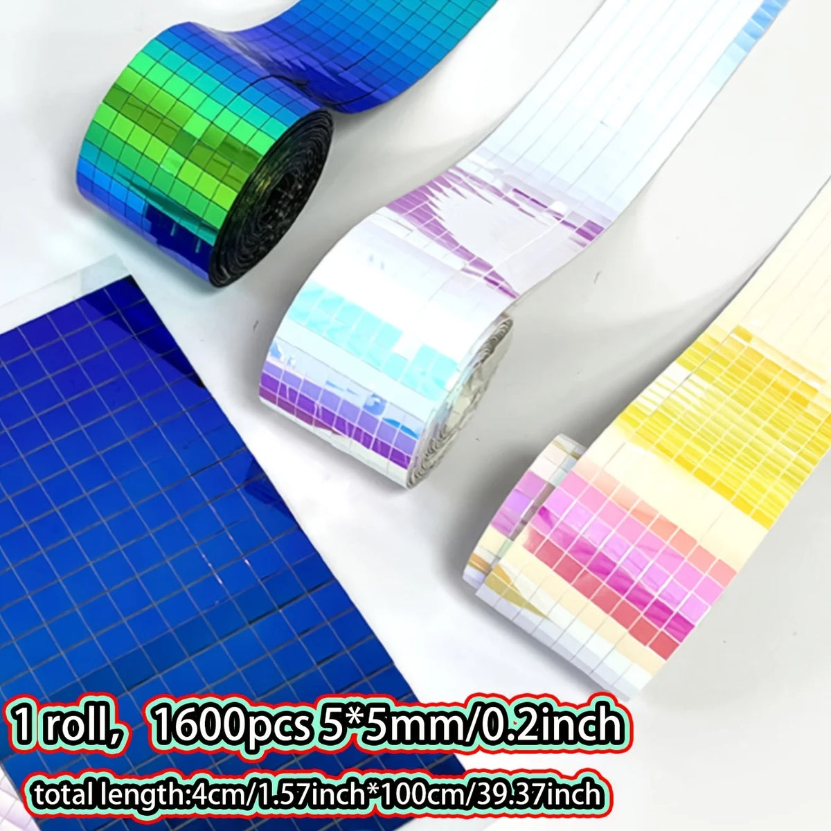 4x100cm Creative Diy Glass Mirror Stickers Mosaic Glass