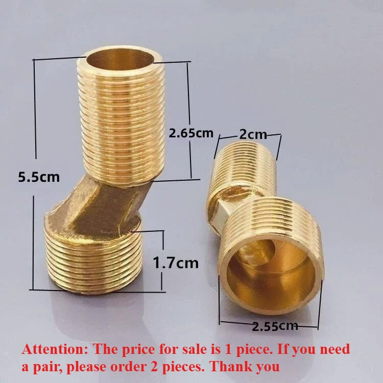 1pcs Copper Angled Curved Foot Lengthened Thickened Shower