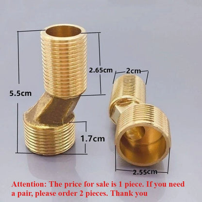 1pcs Copper Angled Curved Foot Lengthened Thickened Shower