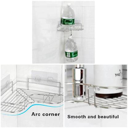 Triangular Restroom Shower Rack Solid Shelf One Layer