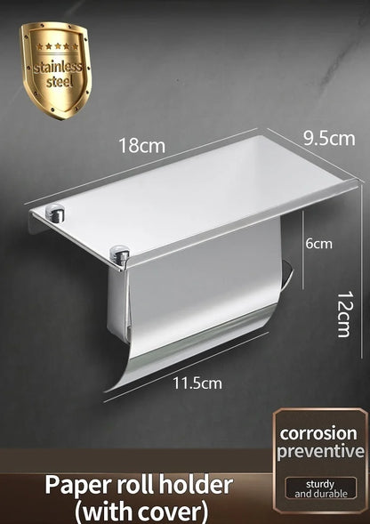 Stainless Steel Paper Towel Holder Without Punching Wall-Mounted