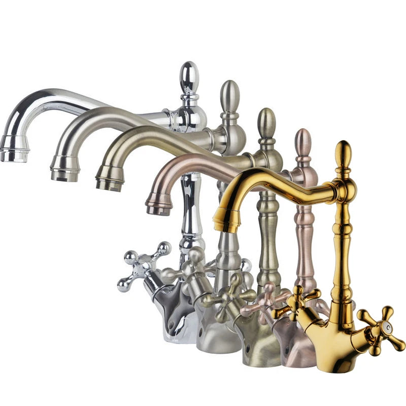 Kemaidi Golden Bathroom Basin Sink Faucet 360 Swivel