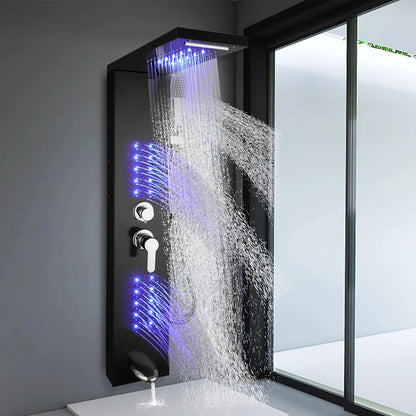 Zappo Shower Panel Tower System Led Rainfall Waterfall